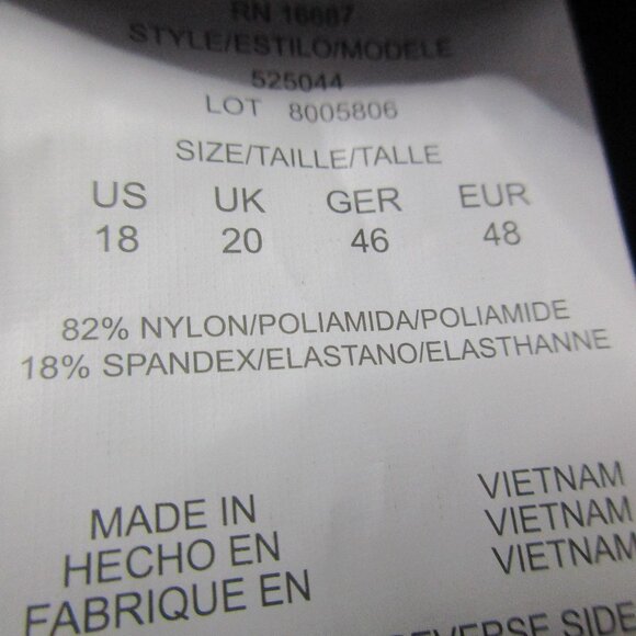 Swim Solutions Swim Shorts Womens‎ 18 Black Nylon Stretch Comfort Elastic Waist - Picture 4 of 15